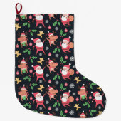 Cute Kerstmis Pattern Grote Kerstsok (Voorkant)