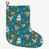 Cute Kerstmis Pattern Grote Kerstsok (Voorkant)