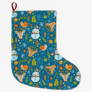 Cute Kerstmis Pattern Grote Kerstsok