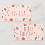 Cute Kerstmis Pattern Plaatskaartje (Voorkant / Achterkant)