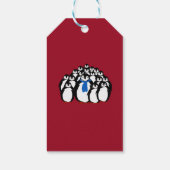 Cute Kerstmis Penguin Family Monogram Gift Label Cadeaulabel (Achterkant)
