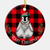 Cute Kerstmis Penguin, feestelijk Arctic Animal Ce Keramisch Ornament (Voorkant)