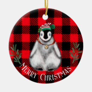 Cute Kerstmis Penguin, feestelijk Arctic Animal Ce Keramisch Ornament