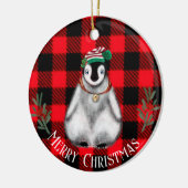 Cute Kerstmis Penguin, feestelijk Arctic Animal Ce Keramisch Ornament (Links)