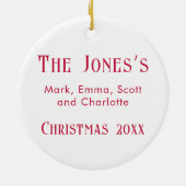 Cute Kerstmis Penguin, feestelijk Arctic Animal Ce Keramisch Ornament (Achterkant)