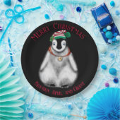 Cute Kerstmis Penguin, feestelijk Arctic Animal Papieren Bordje (Feest)