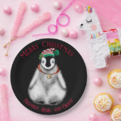 Cute Kerstmis Penguin, feestelijk Arctic Animal Papieren Bordje (Feest)