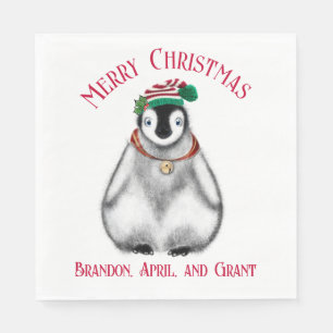 Cute Kerstmis Penguin, feestelijk Arctic Animal Servet