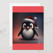 Cute Kerstmis Penguin Gift T-Shirt Feestdagenkaart (Voorkant / Achterkant)