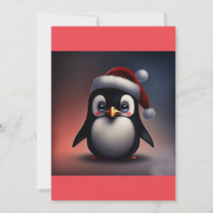 Cute Kerstmis Penguin Gift T-Shirt Feestdagenkaart