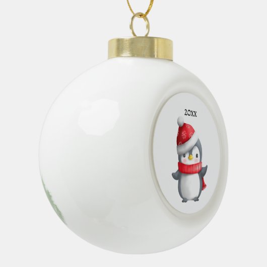 Cute Kerstmis Penguin Ornament (Links)
