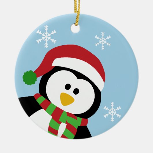 Cute Kerstmis Penguin Ornament (Voorkant)