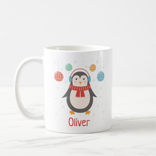 Cute Kerstmis Penguin Persoonlijke kerstMok Koffiemok (Links)