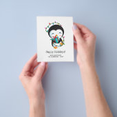 Cute Kerstmis Penguin Prettige feestdagen Foto Flyer (Hand)