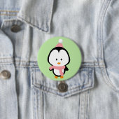 Cute Kerstmis Penguin Round Button (In situ)