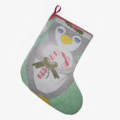 Cute Kerstmis Penguin Stocking Grote Kerstsok (Voorkant (Hangend))