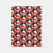 Cute Kerstmis Penguins Pattern Red Fleece Deken (Voorkant)