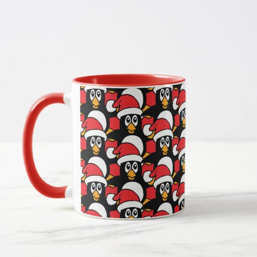 Cute Kerstmis Penguins Pattern Red Mok (Links)