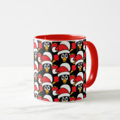 Cute Kerstmis Penguins Pattern Red Mok (Voorkant rechts)