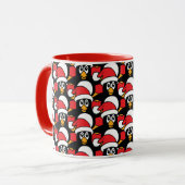 Cute Kerstmis Penguins Pattern Red Mok (Voorkant links)