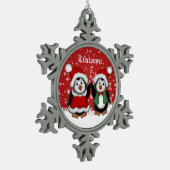 Cute Kerstmis Penguins Snowflake Ornament (Links)