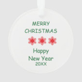 Cute Kerstmis Pig Hope Peace Ornament (achterkant)