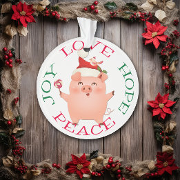 Cute Kerstmis Pig Hope Peace Ornament