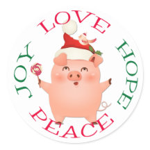 Cute Kerstmis Pig Hope Peace