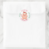 Cute Kerstmis Pig Hope Peace Ronde Sticker (Tas)