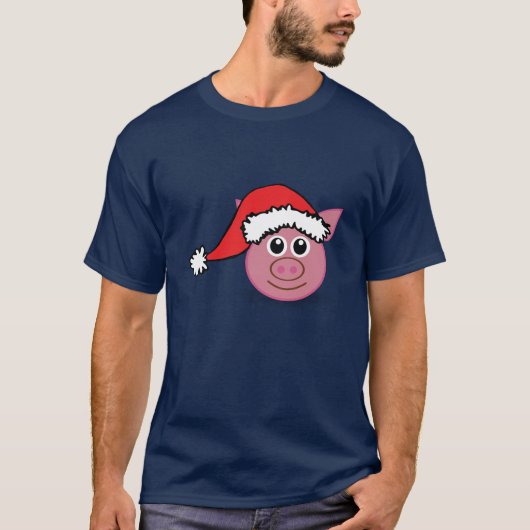 Cute Kerstmis Pig T-shirt (Voorkant)