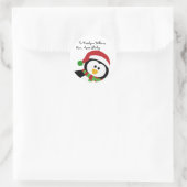 Cute Kerstmis Pinguin Persoonlijke cadeautjes Labe Ronde Sticker (Tas)