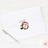 Cute Kerstmis Pinguin Persoonlijke cadeautjes Labe Ronde Sticker (Envelop)