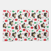 Cute Kerstmis Pug Kitchen Towel Theedoek (Horizontaal)