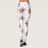 Cute Kerstmis Pug Pattern Leggings (Achterkant)