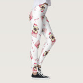 Cute Kerstmis Pug Pattern Leggings (Rechts)