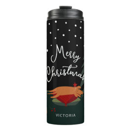 Cute Kerstmis Pup Thermosbeker