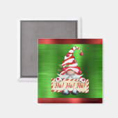 Cute Kerstmis Red Green Gnome Ho! Ho! Ho! Magneet (Voorkant / Achterkant)