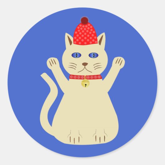 Cute Kerstmis Ronde Sticker (Voorkant)