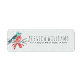 Cute Kerstmis Rood Turquoise & White Etiket (Voorkant)