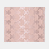Cute Kerstmis Roos Gold Gingerbrood Man Patroon Fleece Deken (Voorkant (Horizontaal))