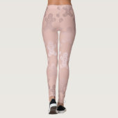 Cute Kerstmis Roos Gold Gingerbrood Man Patroon Leggings (Achterkant)