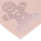 Cute Kerstmis Roos Gold Gingerbrood Man Patroon Tafelkleed (Gekanteld)