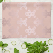 Cute Kerstmis Roos Gold Gingerbrood Man Patroon Theedoek (Gevouwen)