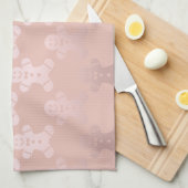 Cute Kerstmis Roos Gold Gingerbrood Man Patroon Theedoek (Quarter Fold)