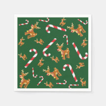Cute Kerstmis Rudolph Candy Cane Pattern Green