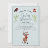 Cute Kerstmis Rudolph Reindeer Baby shower Kaart (Voorkant)