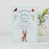 Cute Kerstmis Rudolph Reindeer Baby shower Kaart (Staand voorkant)