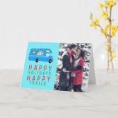 Cute kerstmis RV CUSTOM PHOTO Holiday Card Kaart (Gele Bloem)