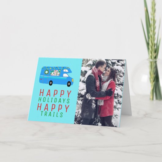 Cute kerstmis RV CUSTOM PHOTO Holiday Card Kaart (Voorkant)