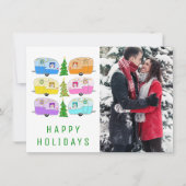 Cute kerstmis RV CUSTOM PHOTO Holiday Card Kaart (Voorkant)